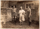 Summer 1942 Crockstead, Phil Starnes left, Land Army Girl middle, Nellie right.