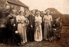 L to R Ada Cottingham, Charlie Cottingham, Ruth Starnes, Bert&#039;s brother?, Bert Starnes, Kitty Cottingham, Bert Starnes Snr, Nellie Cottingham, Annie Starnes.